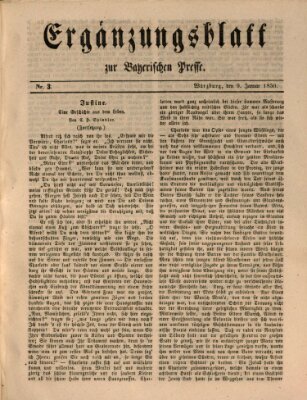 Die Bayerische Presse Mittwoch 9. Januar 1850