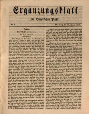 Die Bayerische Presse Mittwoch 23. Januar 1850