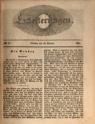Erheiterungen (Aschaffenburger Zeitung) Dienstag 16. Februar 1847