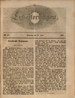 Erheiterungen (Aschaffenburger Zeitung) Sonntag 27. Juni 1847