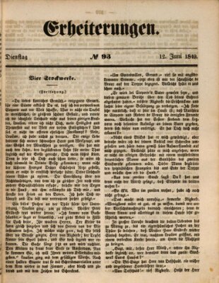 Erheiterungen (Aschaffenburger Zeitung) Dienstag 12. Juni 1849