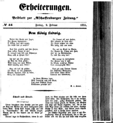 Erheiterungen (Aschaffenburger Zeitung) Freitag 9. Februar 1855