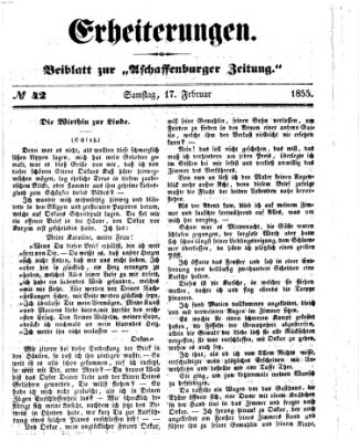 Erheiterungen (Aschaffenburger Zeitung) Samstag 17. Februar 1855