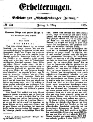 Erheiterungen (Aschaffenburger Zeitung) Freitag 2. März 1855