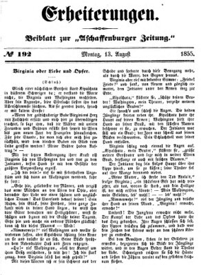 Erheiterungen (Aschaffenburger Zeitung) Montag 13. August 1855