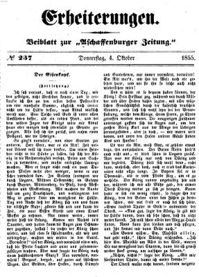 Erheiterungen (Aschaffenburger Zeitung) Donnerstag 4. Oktober 1855