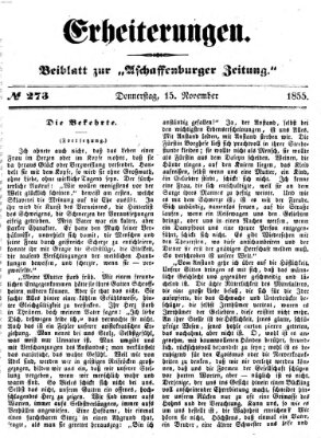 Erheiterungen (Aschaffenburger Zeitung) Donnerstag 15. November 1855