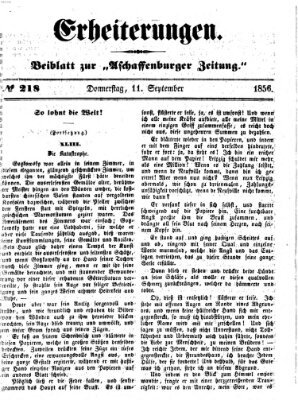 Erheiterungen (Aschaffenburger Zeitung) Donnerstag 11. September 1856