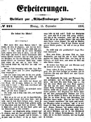 Erheiterungen (Aschaffenburger Zeitung) Montag 15. September 1856