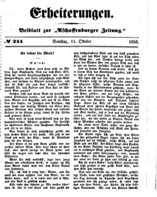 Erheiterungen (Aschaffenburger Zeitung) Samstag 11. Oktober 1856