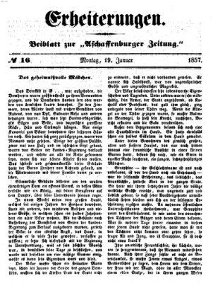 Erheiterungen (Aschaffenburger Zeitung) Montag 19. Januar 1857