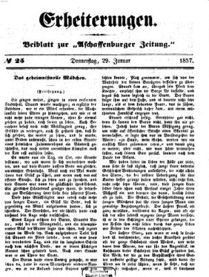Erheiterungen (Aschaffenburger Zeitung) Donnerstag 29. Januar 1857