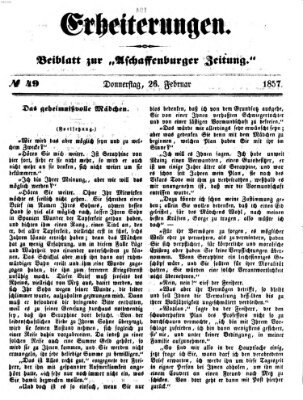Erheiterungen (Aschaffenburger Zeitung) Donnerstag 26. Februar 1857