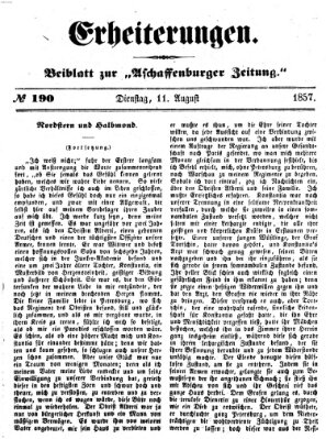 Erheiterungen (Aschaffenburger Zeitung) Dienstag 11. August 1857