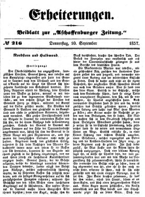 Erheiterungen (Aschaffenburger Zeitung) Donnerstag 10. September 1857