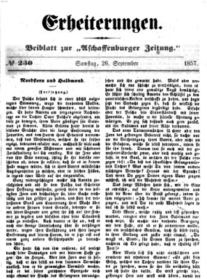Erheiterungen (Aschaffenburger Zeitung) Samstag 26. September 1857