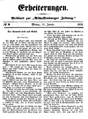 Erheiterungen (Aschaffenburger Zeitung) Montag 11. Januar 1858