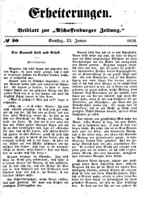 Erheiterungen (Aschaffenburger Zeitung) Samstag 23. Januar 1858