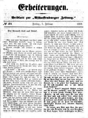 Erheiterungen (Aschaffenburger Zeitung) Freitag 5. Februar 1858