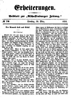 Erheiterungen (Aschaffenburger Zeitung) Dienstag 30. März 1858