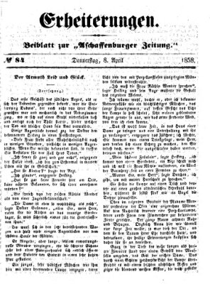Erheiterungen (Aschaffenburger Zeitung) Donnerstag 8. April 1858
