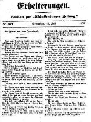 Erheiterungen (Aschaffenburger Zeitung) Donnerstag 15. Juli 1858