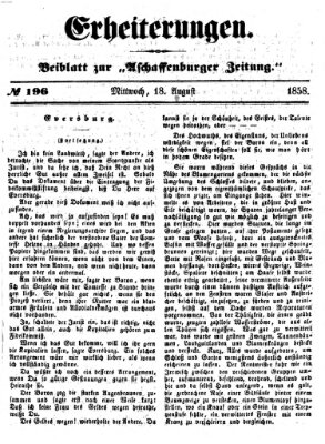 Erheiterungen (Aschaffenburger Zeitung) Mittwoch 18. August 1858