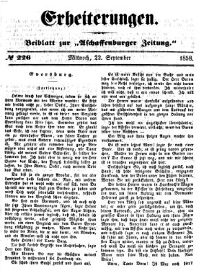 Erheiterungen (Aschaffenburger Zeitung) Mittwoch 22. September 1858