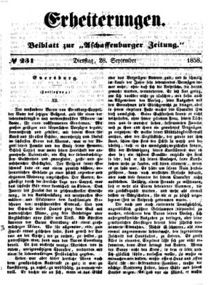 Erheiterungen (Aschaffenburger Zeitung) Dienstag 28. September 1858