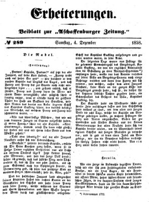 Erheiterungen (Aschaffenburger Zeitung) Samstag 4. Dezember 1858