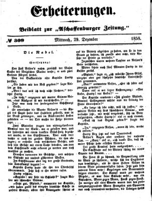 Erheiterungen (Aschaffenburger Zeitung) Mittwoch 29. Dezember 1858