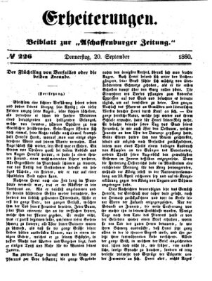Erheiterungen (Aschaffenburger Zeitung) Donnerstag 20. September 1860