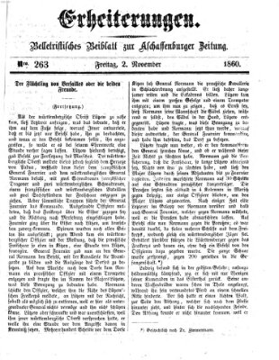 Erheiterungen (Aschaffenburger Zeitung) Freitag 2. November 1860