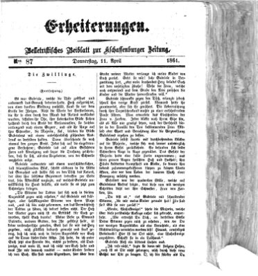 Erheiterungen (Aschaffenburger Zeitung) Donnerstag 11. April 1861