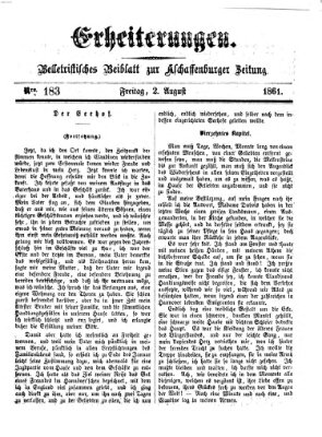 Erheiterungen (Aschaffenburger Zeitung) Freitag 2. August 1861