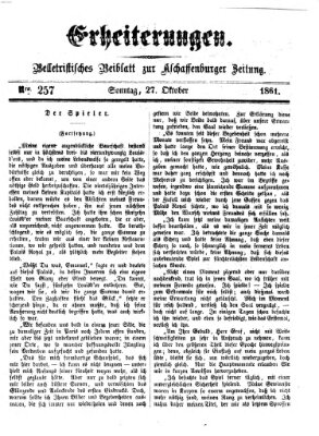 Erheiterungen (Aschaffenburger Zeitung) Sonntag 27. Oktober 1861