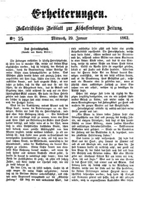 Erheiterungen (Aschaffenburger Zeitung) Mittwoch 29. Januar 1862