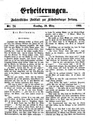 Erheiterungen (Aschaffenburger Zeitung) Samstag 29. März 1862