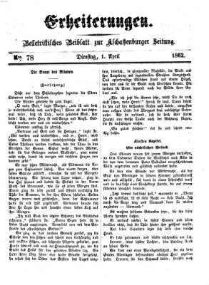 Erheiterungen (Aschaffenburger Zeitung) Dienstag 1. April 1862