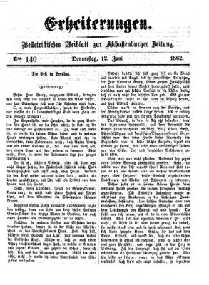 Erheiterungen (Aschaffenburger Zeitung) Donnerstag 12. Juni 1862