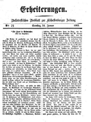 Erheiterungen (Aschaffenburger Zeitung) Samstag 24. Januar 1863