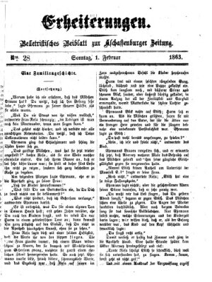 Erheiterungen (Aschaffenburger Zeitung) Sonntag 1. Februar 1863
