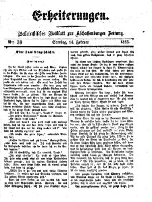 Erheiterungen (Aschaffenburger Zeitung) Samstag 14. Februar 1863
