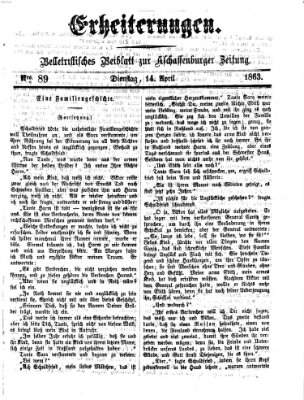 Erheiterungen (Aschaffenburger Zeitung) Dienstag 14. April 1863