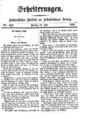 Erheiterungen (Aschaffenburger Zeitung) Freitag 31. Juli 1863