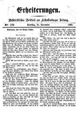 Erheiterungen (Aschaffenburger Zeitung) Samstag 21. November 1863