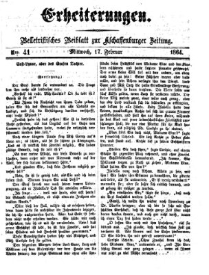 Erheiterungen (Aschaffenburger Zeitung) Mittwoch 17. Februar 1864