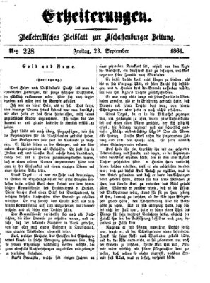Erheiterungen (Aschaffenburger Zeitung) Freitag 23. September 1864
