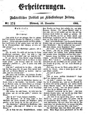 Erheiterungen (Aschaffenburger Zeitung) Mittwoch 16. November 1864