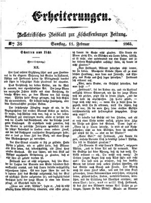 Erheiterungen (Aschaffenburger Zeitung) Samstag 11. Februar 1865